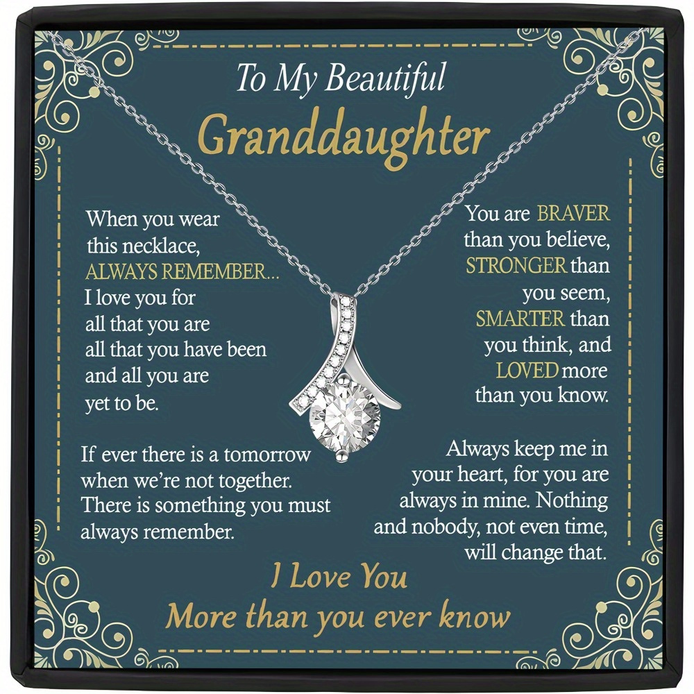 

Granddaughter Inspirational Necklace Synthetic Zirconia Pendant - Titanium Steel, No Plating, Y2k , & - For , Christmas &