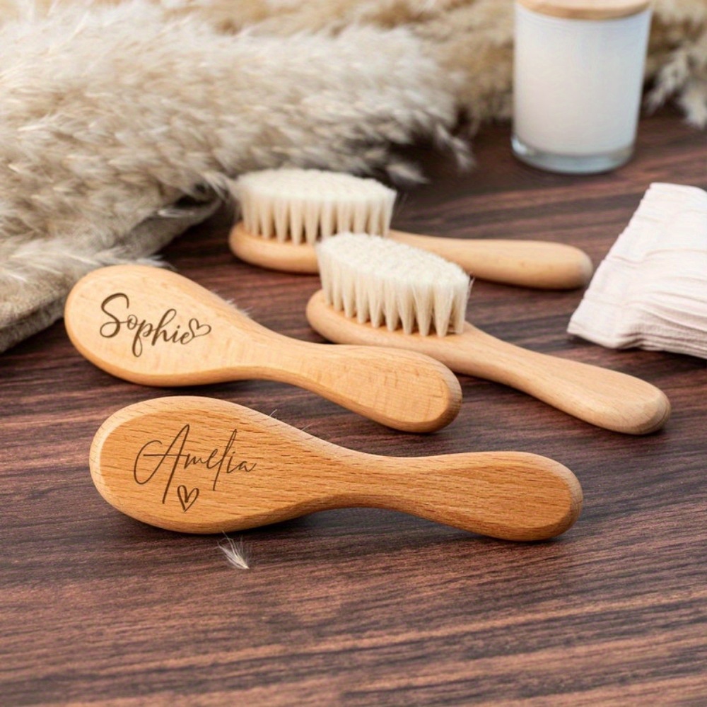 TEMU 1pc Personalized Baby Brush | Engraved Name Newborn Bath & Use Perfect Gift | Back To School | Gift | Teacher's Day Gift