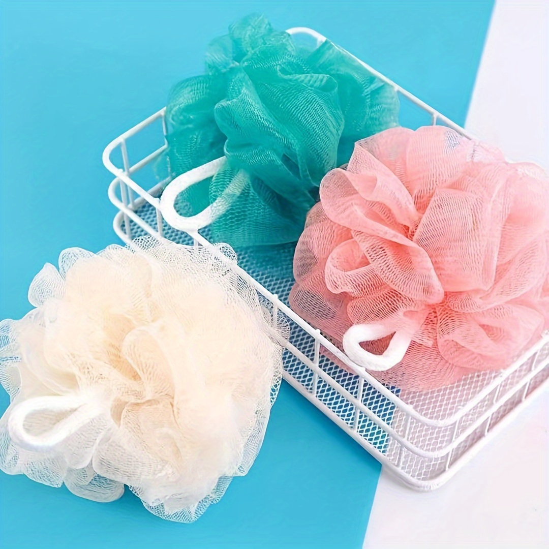 set of 4 large   designed for back rubbing featuring floral shapes ideal for home bathroom use   products serve as cleaning tools details 1