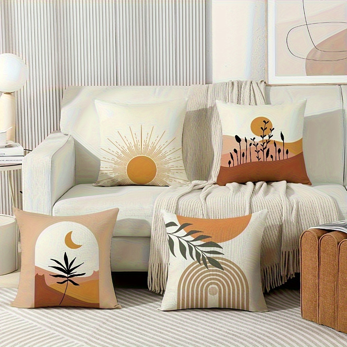 

Sun And Set Of 4, Pattern, 100% Polyester, 18x18 For Sofa, ,
