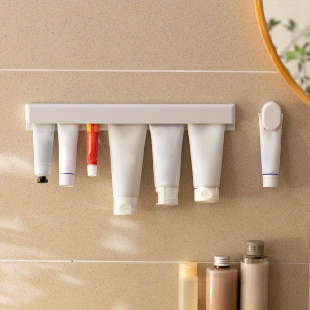 

Space-saving Wall-mounted Toothbrush & Toothpaste Holder - Sturdy, Adhesive Plastic Organizer For Bathroom, Toothbrush Holder