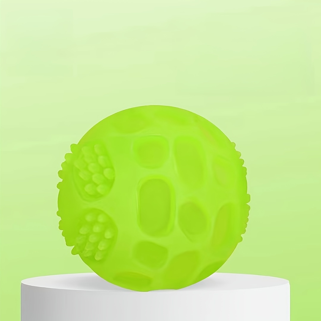 1pc Glow In The Dark Dog Toy Ball, Pet Tpr Squeaky Durable Chewing Teeth Cleaning Toy, Night Entertainment And Relief From Boredom