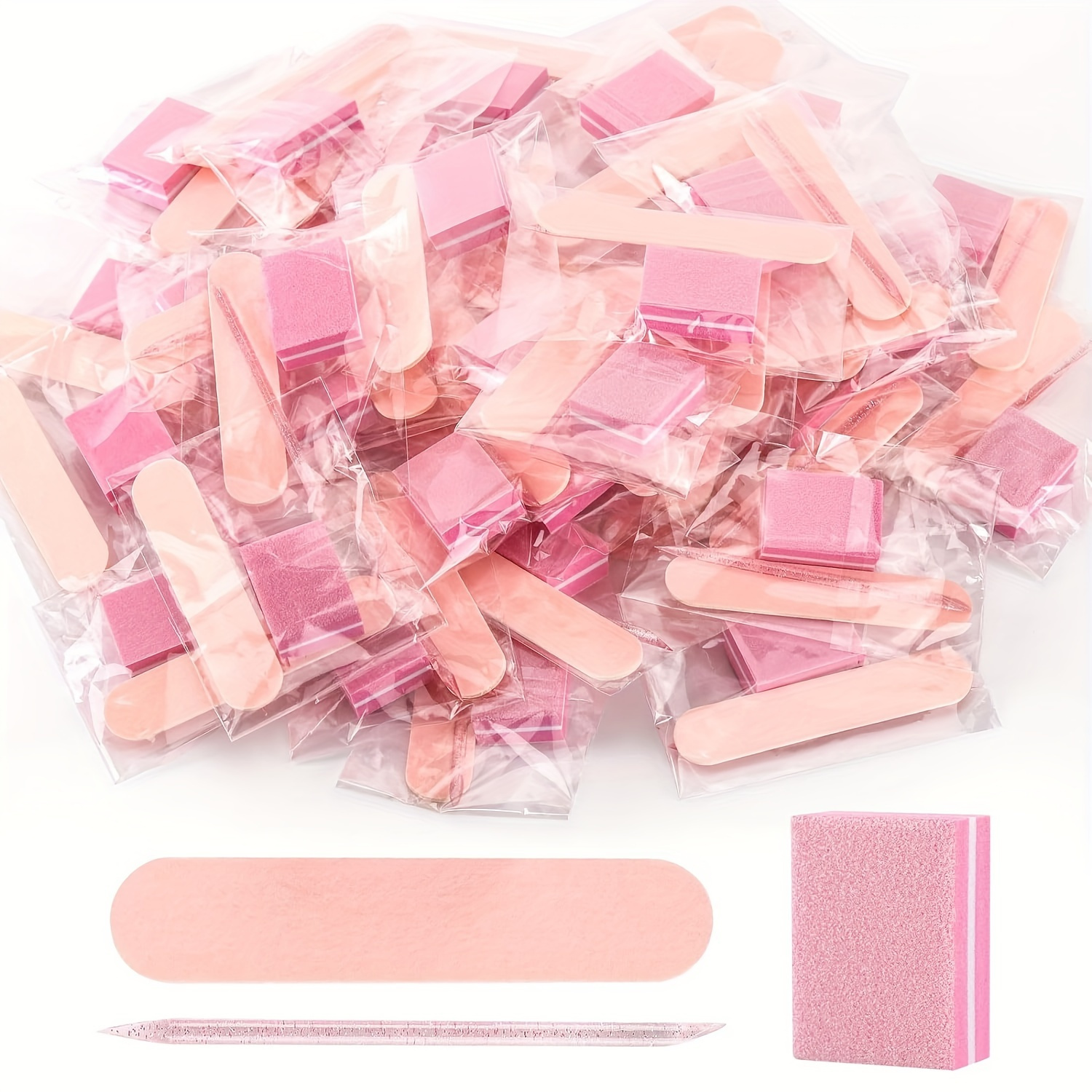 

60pcs Disposable Nail File And Set: Files And Buffing Blocks - Formaldehyde-free, Home And Salon (20 Sets, Free)