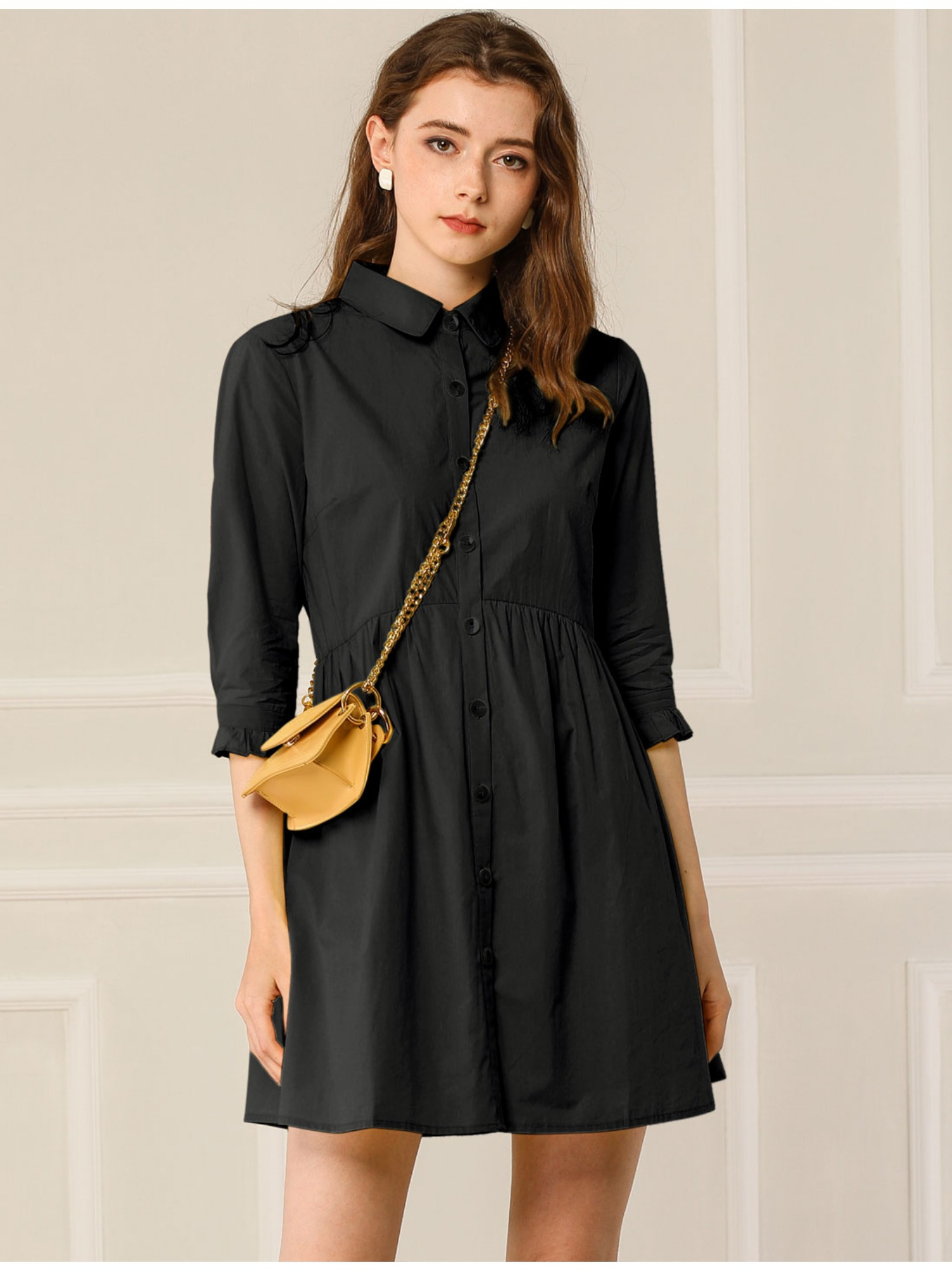 slim fit dress slacks Gilli 3/4 Sleeve Floral Wrap Mini Dress – Something Different Shopping