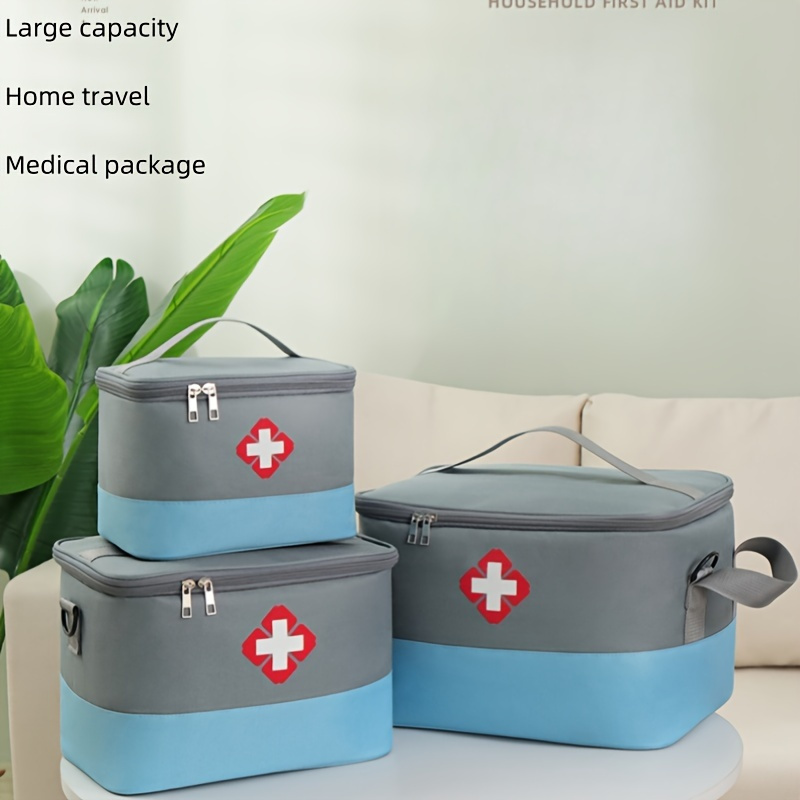 large capacity medicine storage bag with handles portable household organizer for pills   and desk essentials ideal for bedroom bathroom office and travel details 0