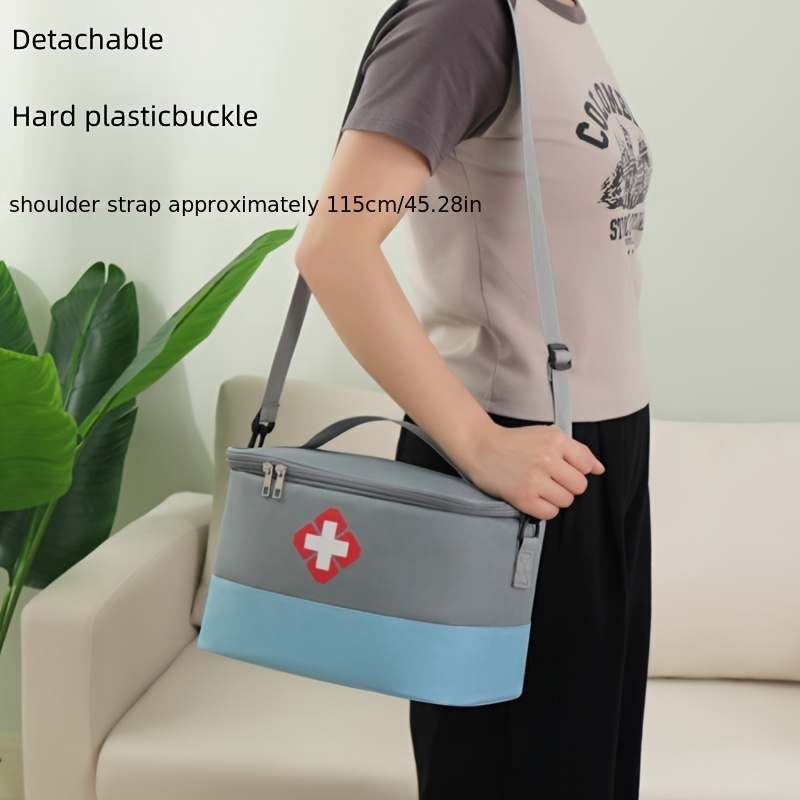 large capacity medicine storage bag with handles portable household organizer for pills   and desk essentials ideal for bedroom bathroom office and travel details 4