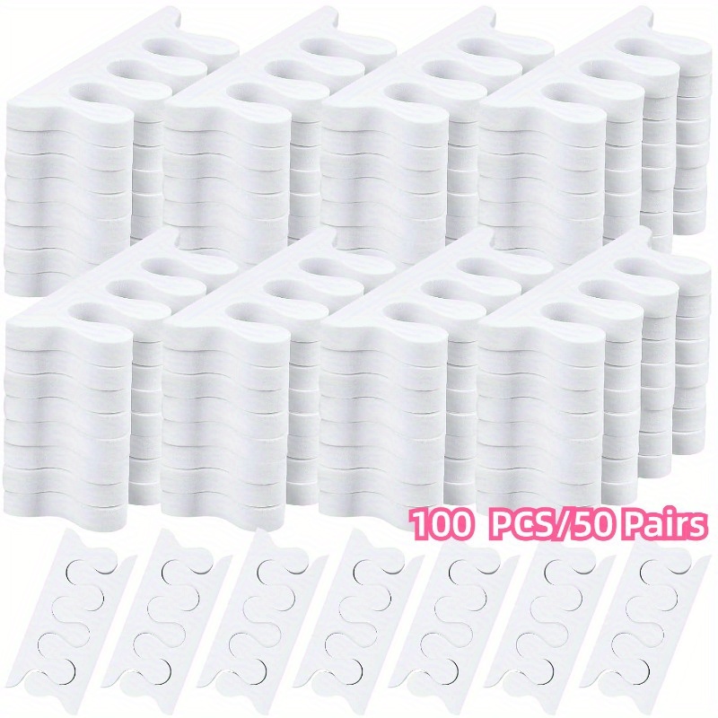 

100pcs Finger & Toe Separators - Odorless Sponge Nail Art Tools For Manicure, Pedicure & Foot Care