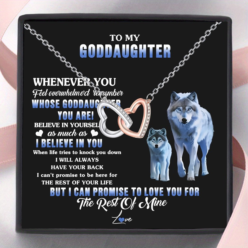 

Box For Goddaughter Linking Necklace, Necklace For Goddaughter, "i You" Jewelry Godparents, Accompanied By Box Information