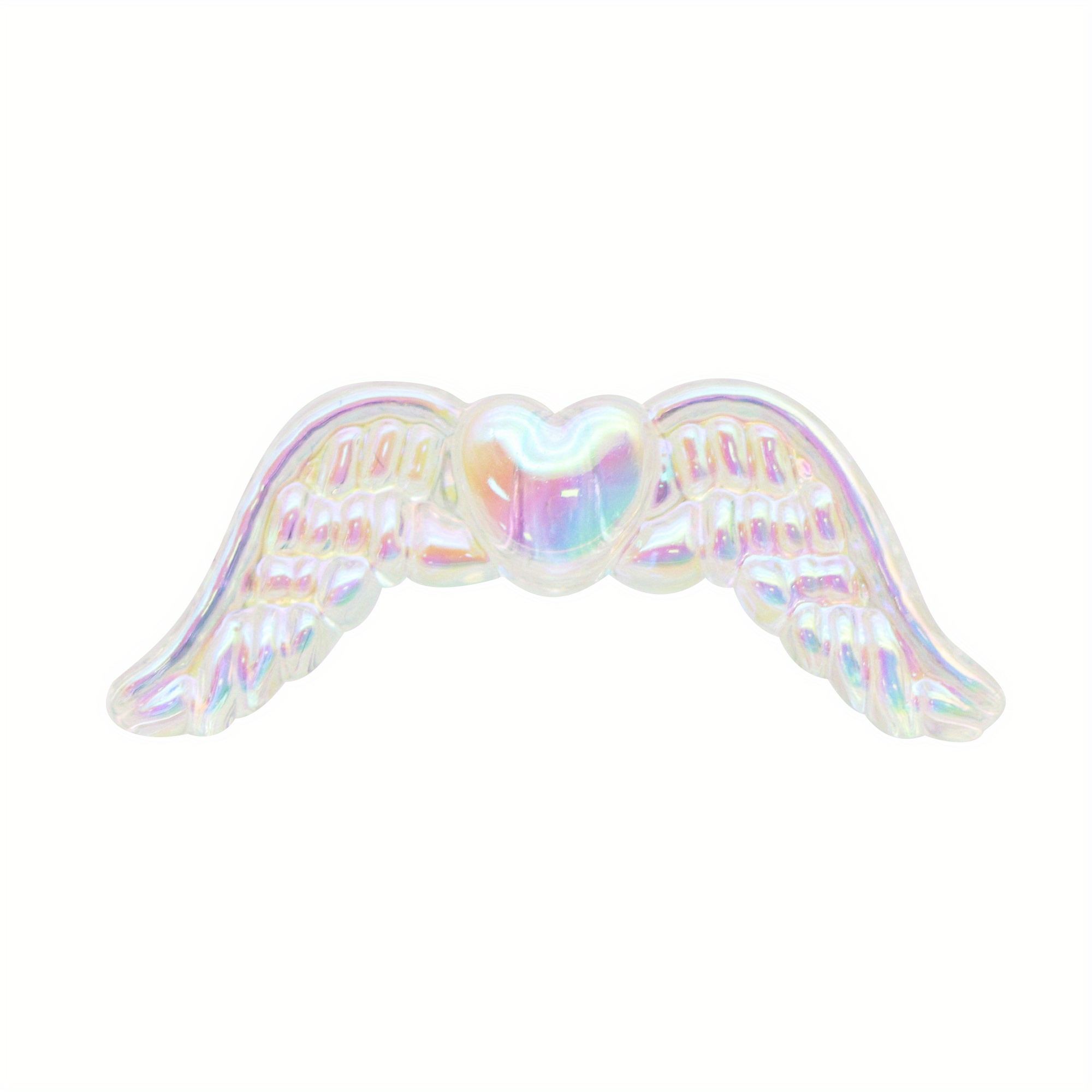 Image of 5pcs/pack Pearlescent Iridescent Colors Transparent Wing Additions, 3d Resin Beads Acrylic Colored Beads For Bracelet Necklace Jewelry Making Material, Bead Pen Personal Jewelry And Decorations