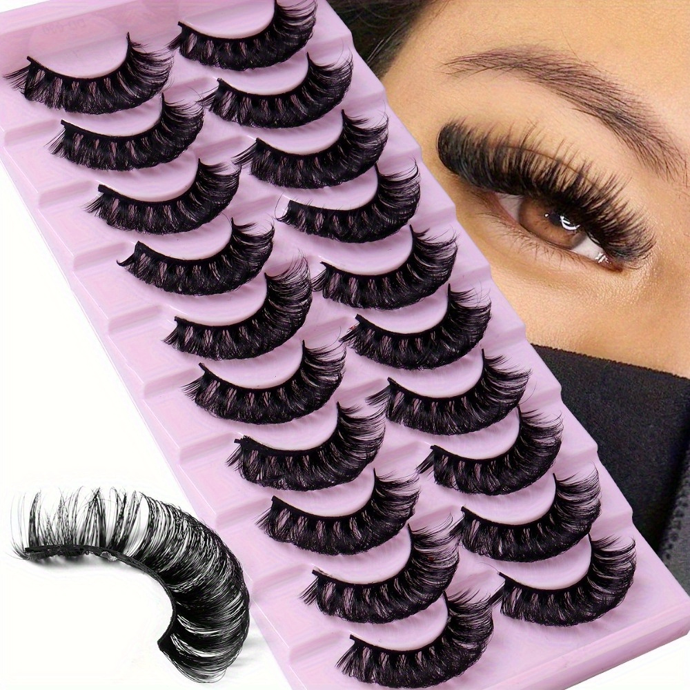 

Cmayome 10 Pairs Dd Strip Lashes - 3d Fluffy & Reusable False Eyelashes, Beginner-friendly, Lengths