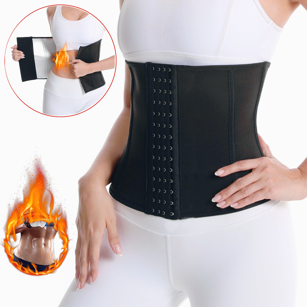 womens sweat enhancing waist trainer   sauna belt for fitness sports adjustable tummy control timer figure shaper with zipper closure breathable polyester fabric hand wash only