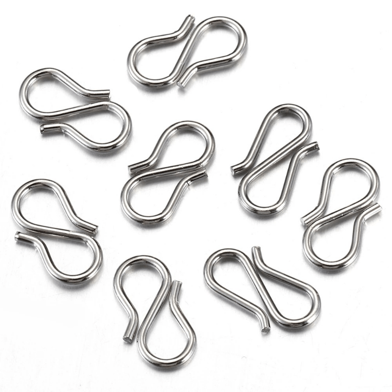 20pcs Stainless Steel Clasp Connectors - Diy Necklace Hooks, Bracelet Charms Jewelry Making Accessories