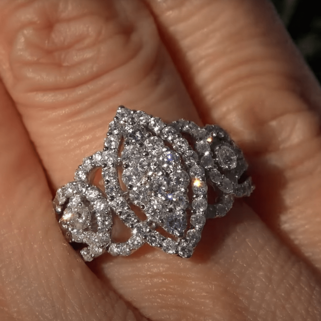 Vintage Boho Copper Engagement Ring with Zirconia Inlay