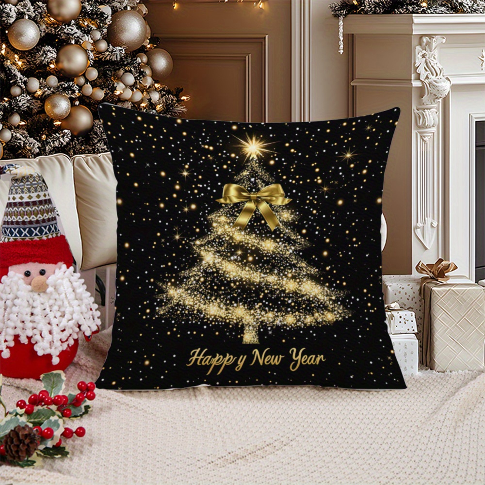 

& Christmas Tree Pillowcase - -sided , For Sofa & Bedroom Decor, Washable, Zip - 17.7"x17.7" Or 19.7"x19.7", No Included