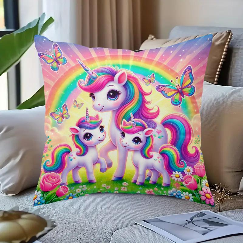     family decorative pillow cover soft polyester zippered machine washable   bed sofa leisure chair double sided print   home holiday decor pillow not included details 1