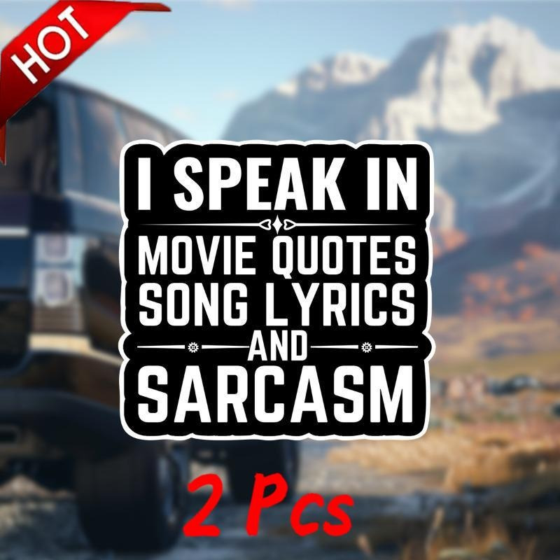 

Buy 1 Get 1 Free! - 2pcs 'i , Lyrics & Sarcasm' Decals - For , Laptops, Helmets &