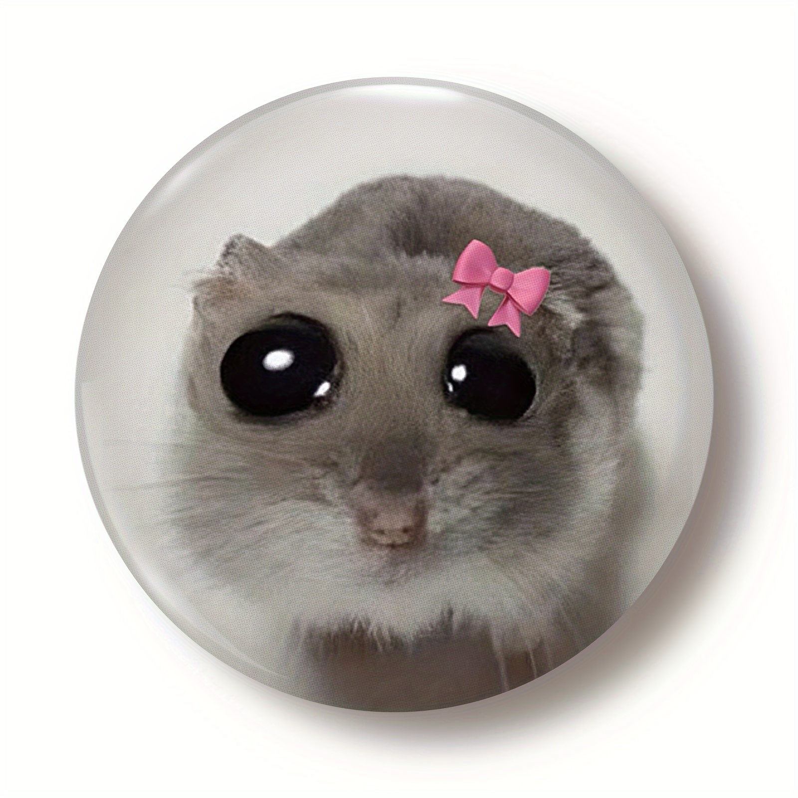 TEMU 1 da con ciondolo a forma di criceto - 44 mm - Bottoni in plastica multicolore - distintivo con animali per abbigliamento e borse, accessorio