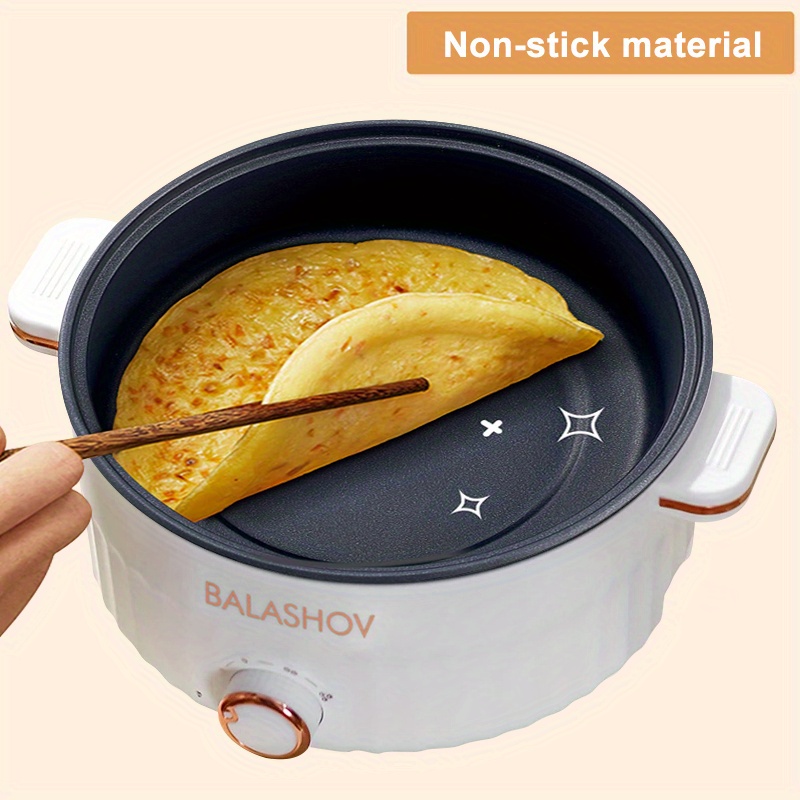 1pc   3l double layer electric hot pot   with steamer 220 240v eu plug multi functional non stick frying pan   adjustment ideal for   steak noodles   accessory for dorm office use