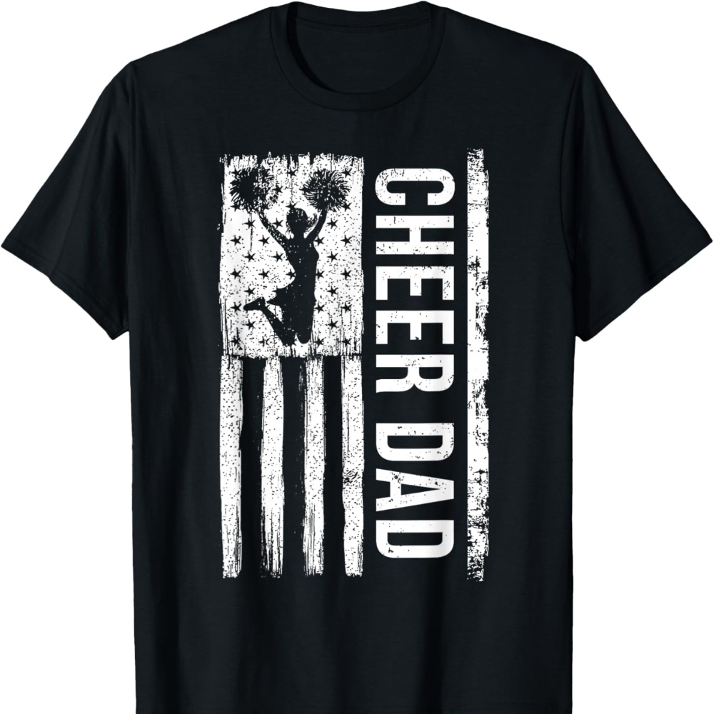 

Cheerleading American Flag Fathers Day Cheerleader T-shirt