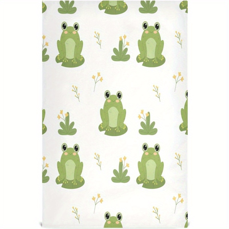 

Frog Pattern Kitchen Towel - 18x26 Inch, Absorbent & Reusable Dish Cloth For Home Cleaning, Machine Washable