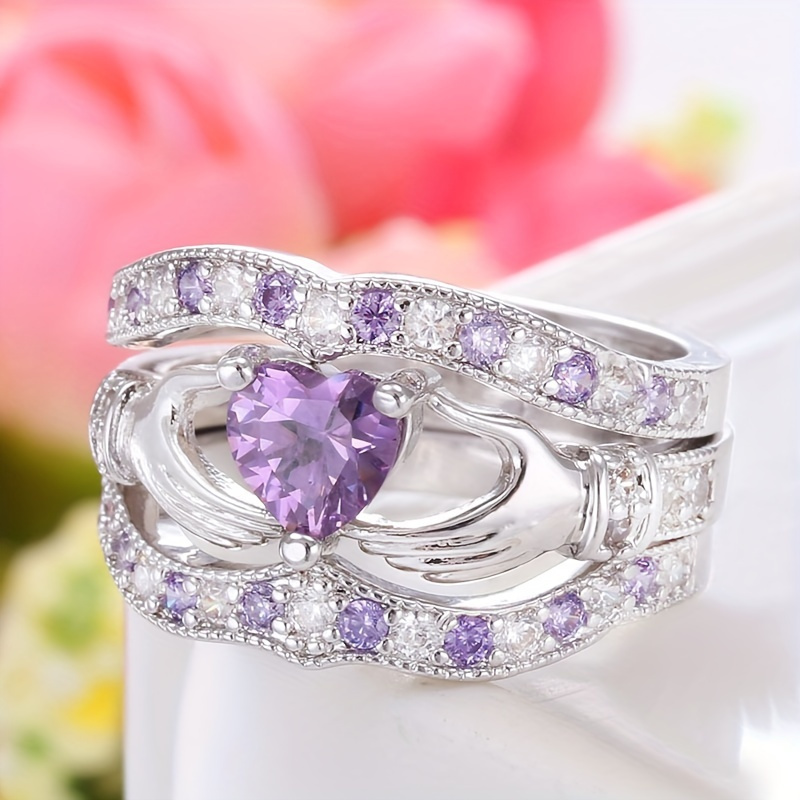 3pcs Women's Classic Hollow Love Gesture Stackable Rings