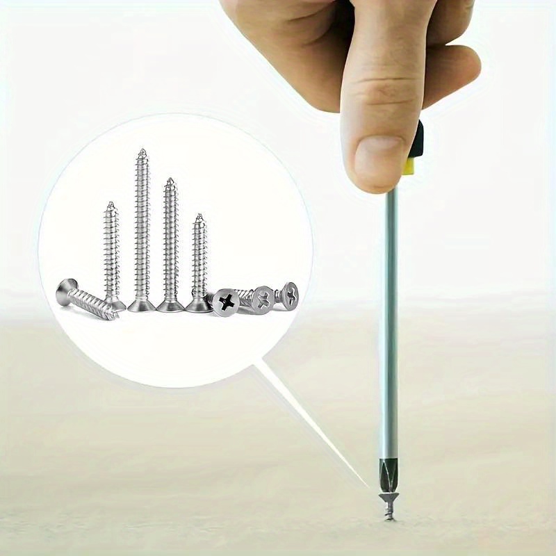 Juego de 800 Tornillos Autoadhesivos M2, Cabeza Plana Phillips para Chapa Metálica, Kit Variado de Tornillos