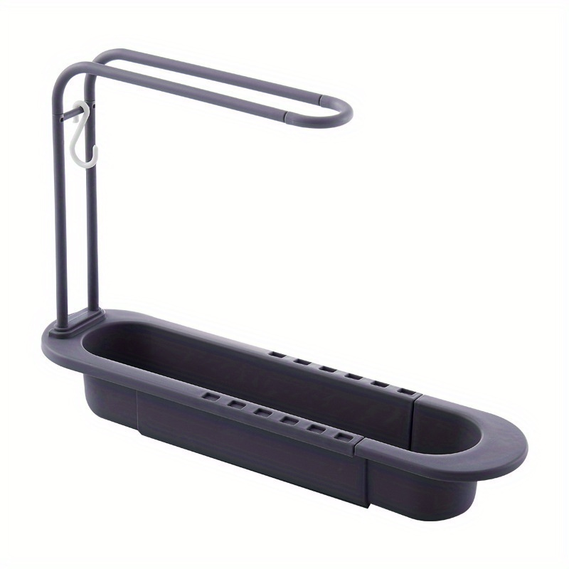 TEMU 36-50cm Telescopic Shelf Drain Water Rack Sinks Organizer Soap Sponge Towel Holder Kitchen Gadgets Storage Basket Additions