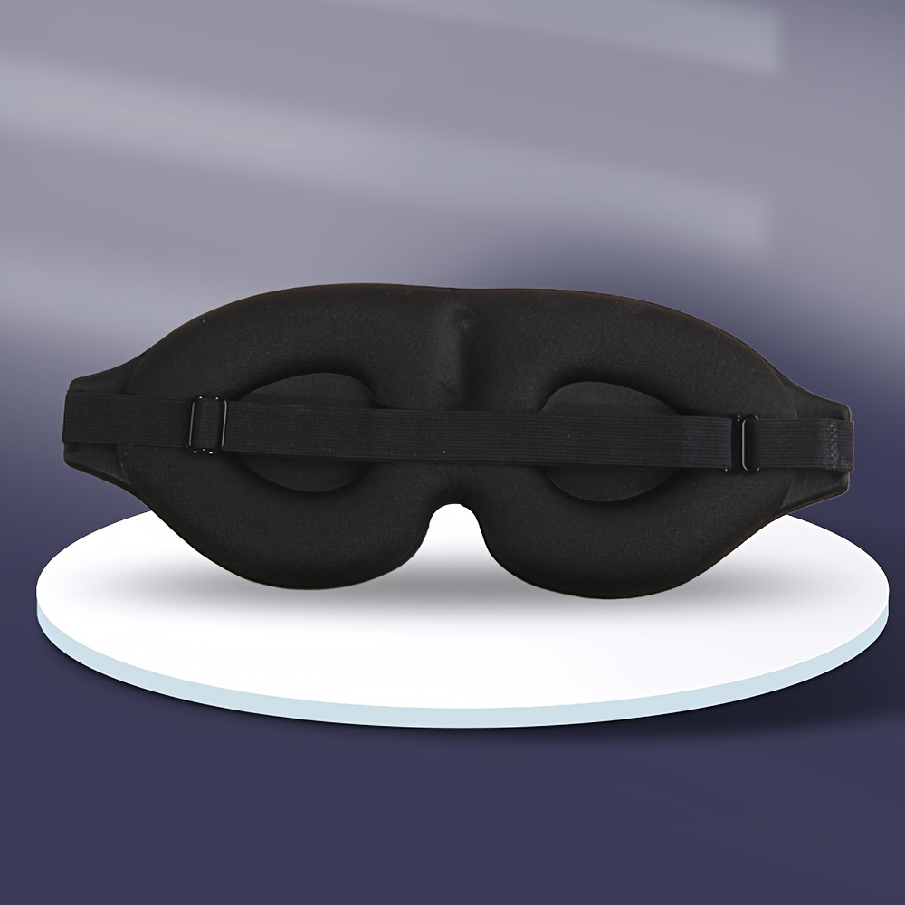 1 Máscara de ojos de sueño 3D negra ultra suave de diseño ergonómico, perfecta para dormir y viajar, portátil