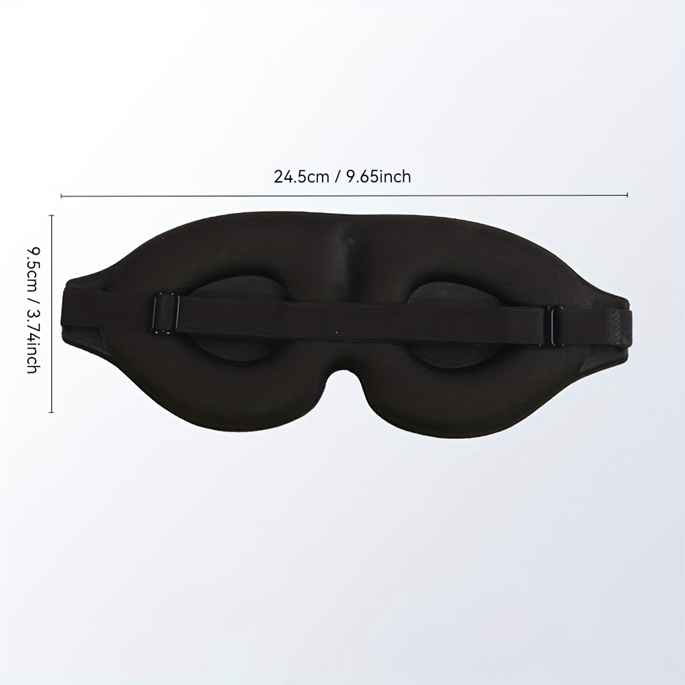 1 Máscara de ojos de sueño 3D negra ultra suave de diseño ergonómico, perfecta para dormir y viajar, portátil