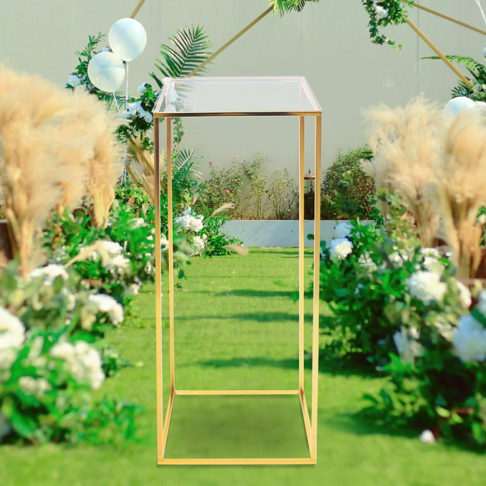 

Flower Stand, Acrylic Board Flower Stand, Metal Pillar Flower Stand, Suitable For Weddings, Festivals, Party