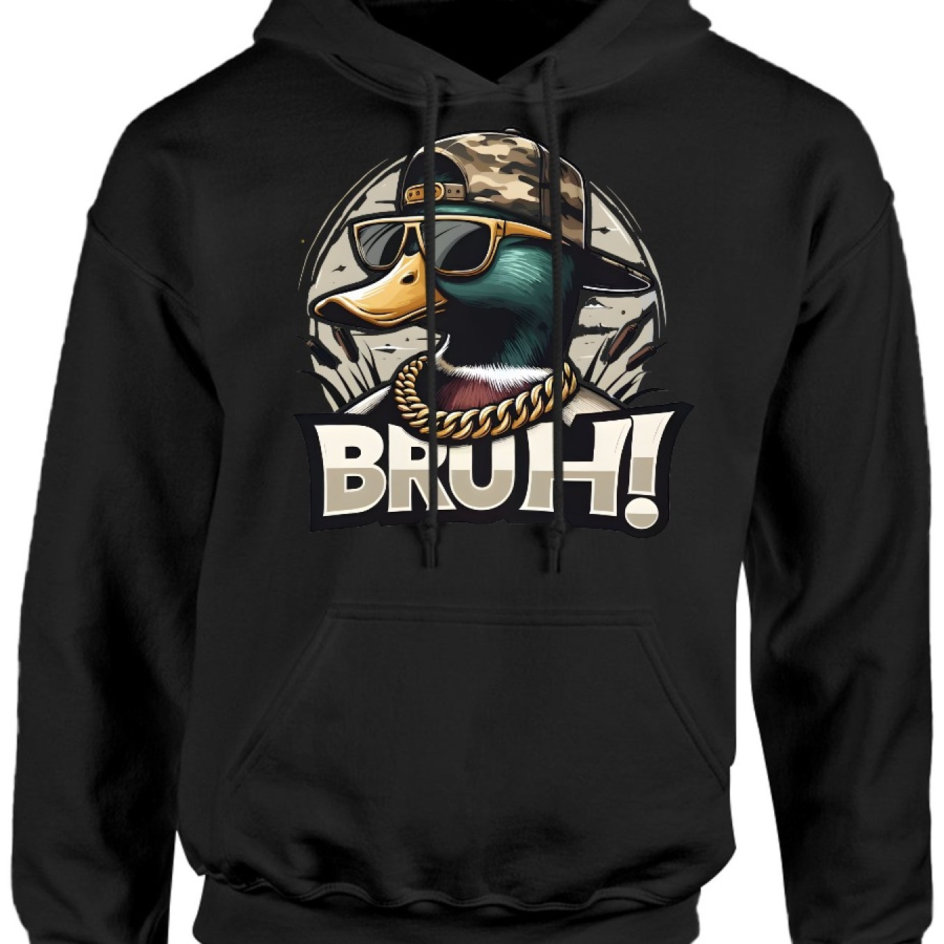 

Duck !, Hunting, Boys Duck Hunting Cozy Pullover Hoodie, Casual Long Sleeve Crew Neck Hoodie