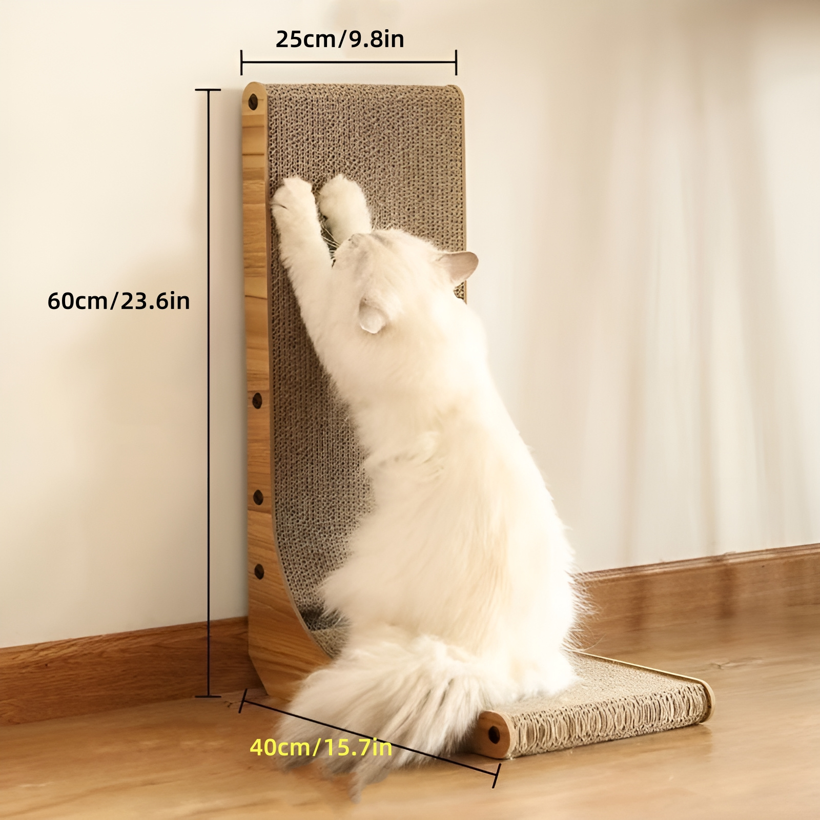 

1pc L-shaped Cat Scratcher Tower With Cozy Cat Condo, Cardboard Multi-functional Vertical Post For Cats