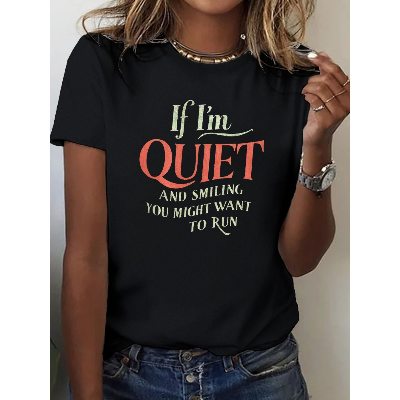 

If I M Quiet Design Pure Cotton Women's T-shirt