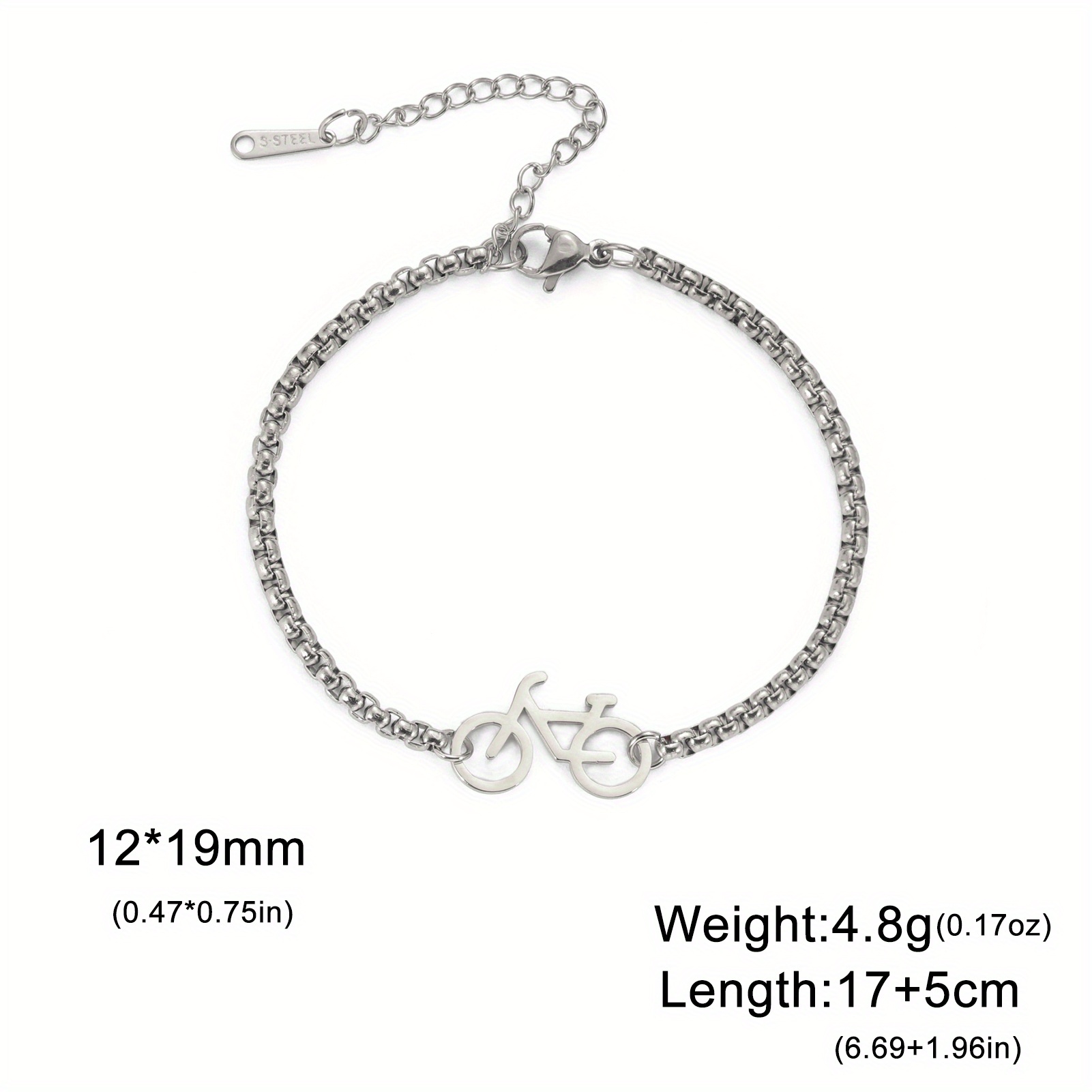 Image of 1pc Men's Bicycle Charm Bracelet 304 304 Stainless Steel Adjustable Casual Sports Jewelry Bohemian Style Travel Jewelry Gift Versatile Casual Decoration Jewelry Gift