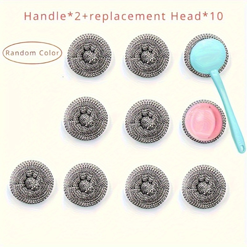 Cleaning Ball, Removable And To , Wire Ball With Handle, For Kitchen Cleaning, Pot Washing, Dishwashing, Random Color