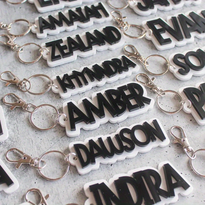 

Custom Acrylic Name Keychain - Personalized Lettering With , Ideal For Backpacks & Bags - Perfect Gift , Family, And On Day, Father's Day, Valentine's