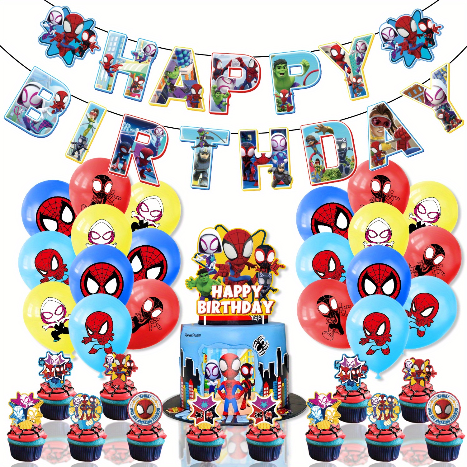 

Marvel Officially Licensed Spider-man Party Supplies Set - 36pcs Pvc Balloons, , , -up , Theme Decoration For Halloween, Christmas, Thanksgiving