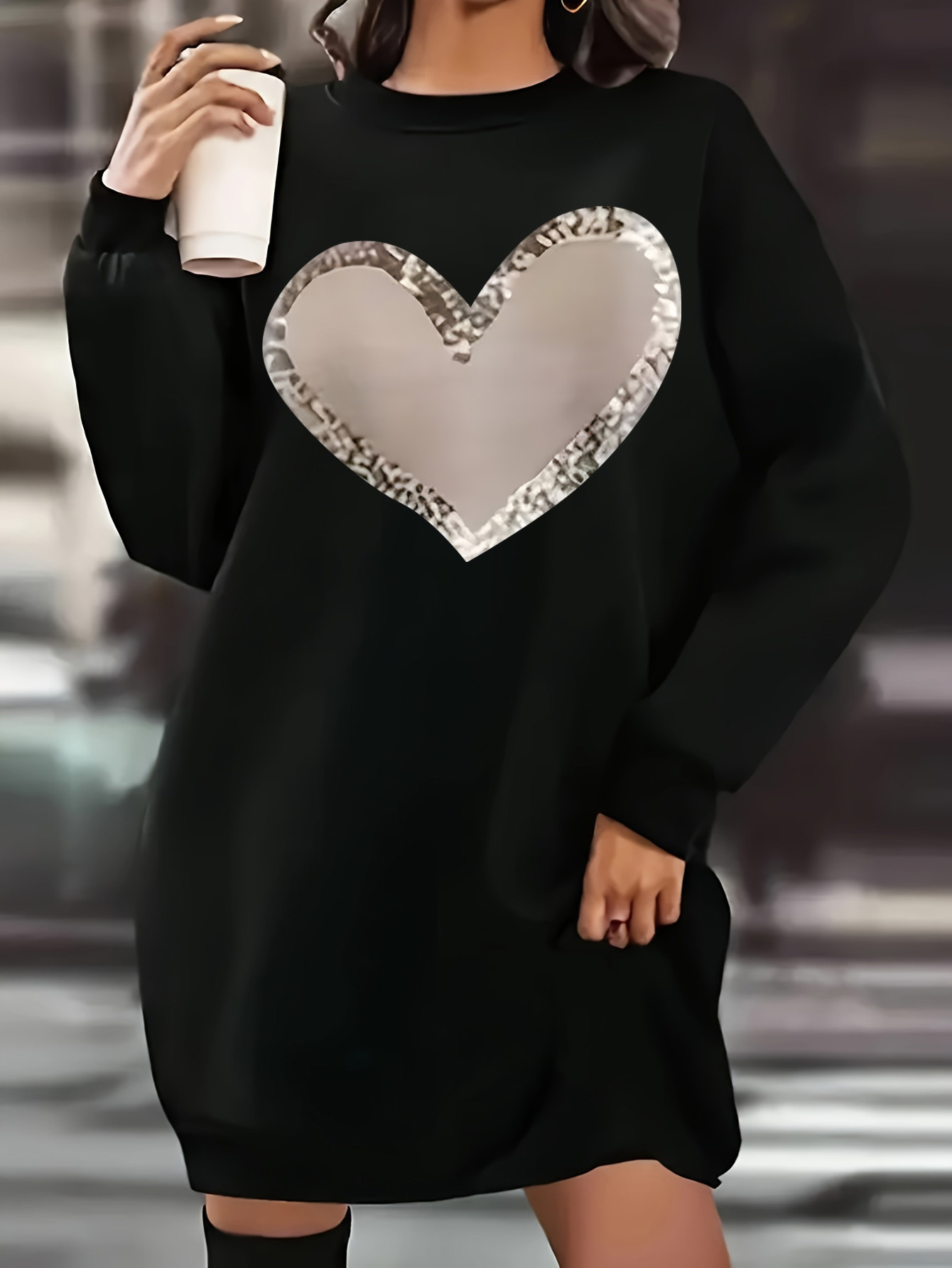 loose dress 5 letters plus size plus size plus size letter print sweatshirt dress