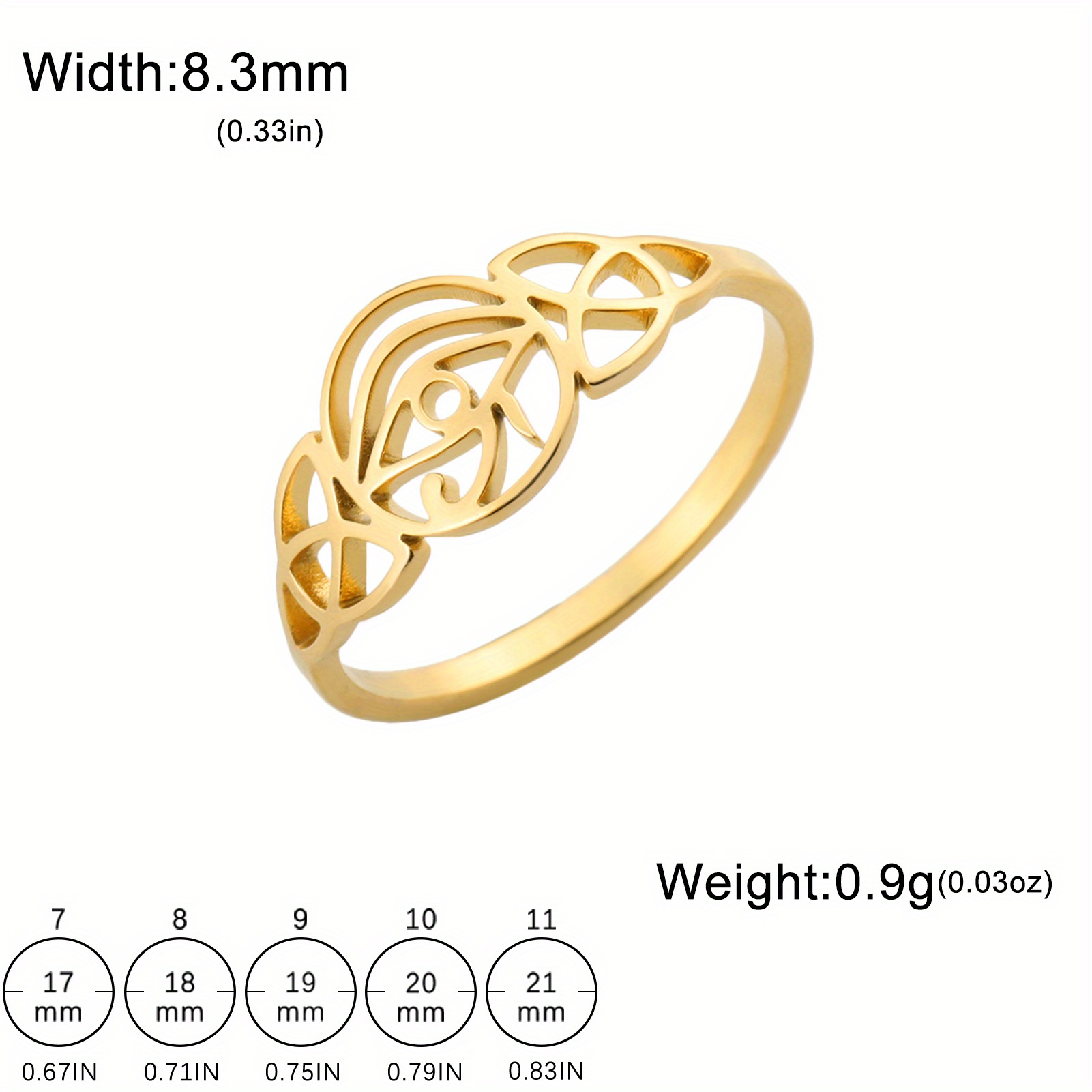 Eye of Horus Egyptian Knot Ring — Stainless Steel Men's Ring
