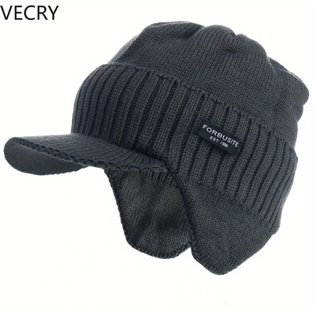 

Vecry & Earflaps For Men Fleece Hat