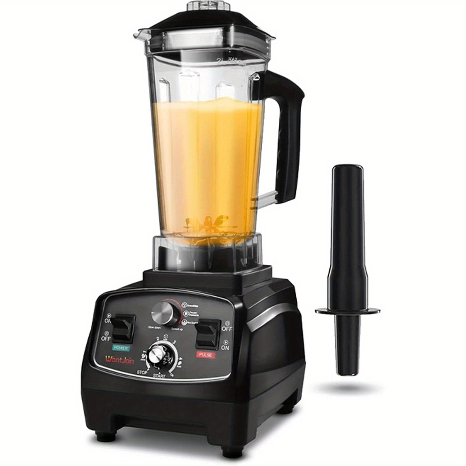 TEMU Wantjoin Professional Blender, Countertop Blender, Blender For 1800w High And Commercial Blender With Timer, Smoothie Maker 2200ml For Ice,