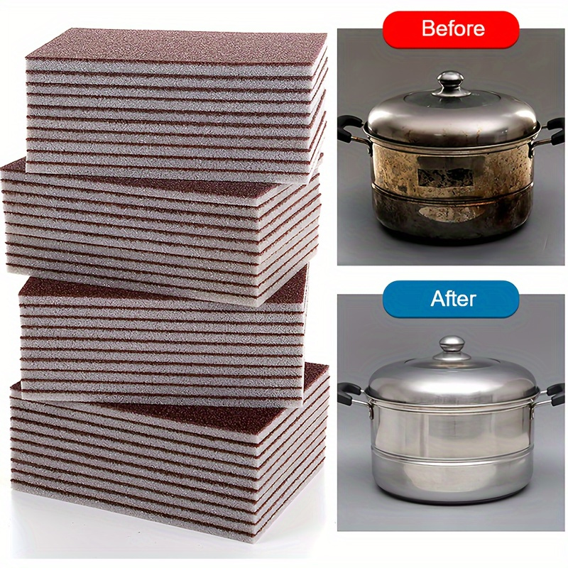 

10pcs Multi-use Scouring Sponges - Pot And Dish Cleaning - Rust And Stain Remover - Kitchen Scrub Pads,