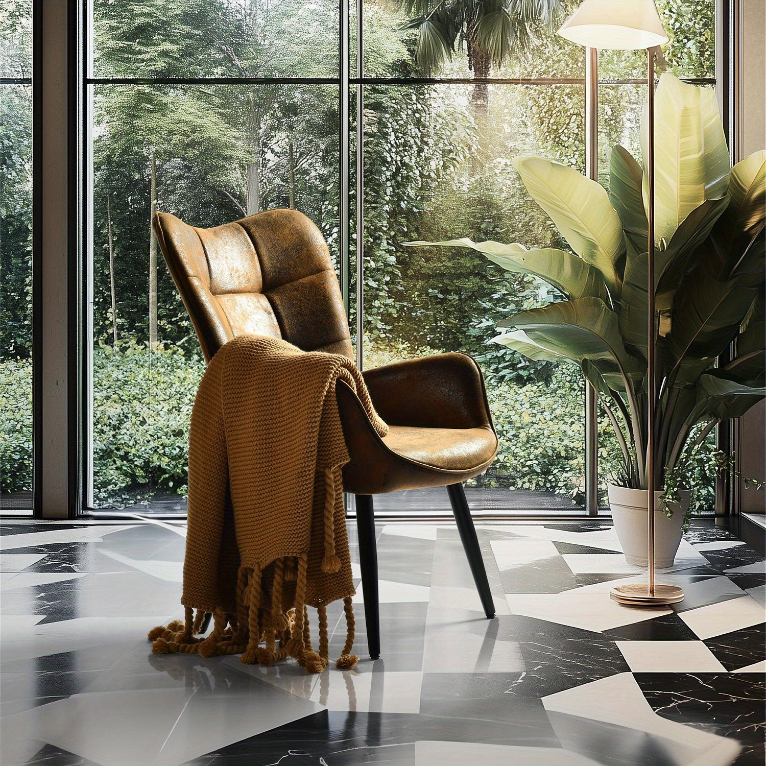 TEMU Fauteuil d'appoint moderne Casa à ailé capitonné, revêtement en suédine ou tissu beige, rembourrage moelleux, idéal pour salon, chambre, bureau,