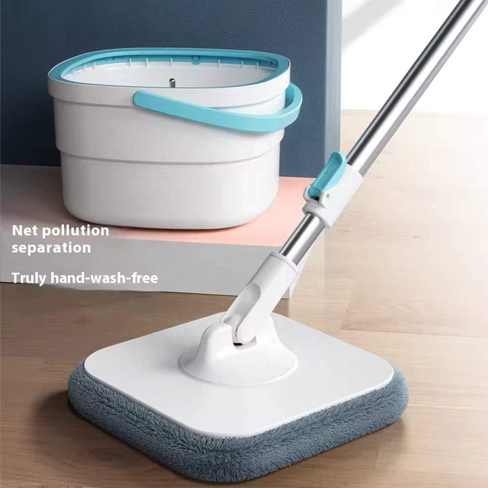   stainless steel spin mop and bucket set versatile for kitchen bathroom living room bedroom cleaning details 3