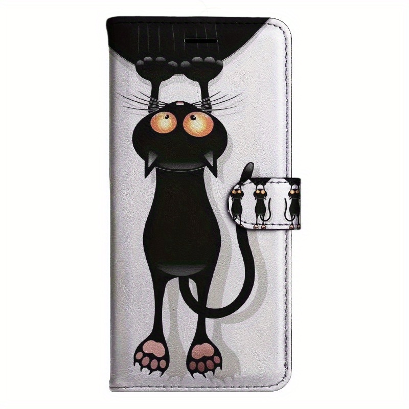 TEMU Phone Case: Cartoon Black Cat Flip Wallet Case For S8 S9 S10 M10 A30s A50s Note 10 20 A10s A20s A51 A71 S20 A11 A31 S20 S21 A42 A12 M12 A32 A52s