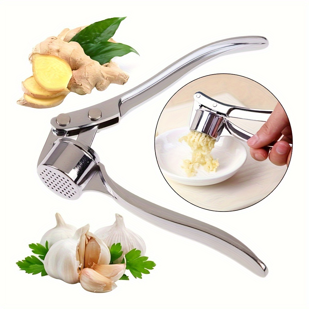 easy clean stainless steel garlic press mincer   rust resistant kitchen tool for effortless garlic ginger herb   details 3