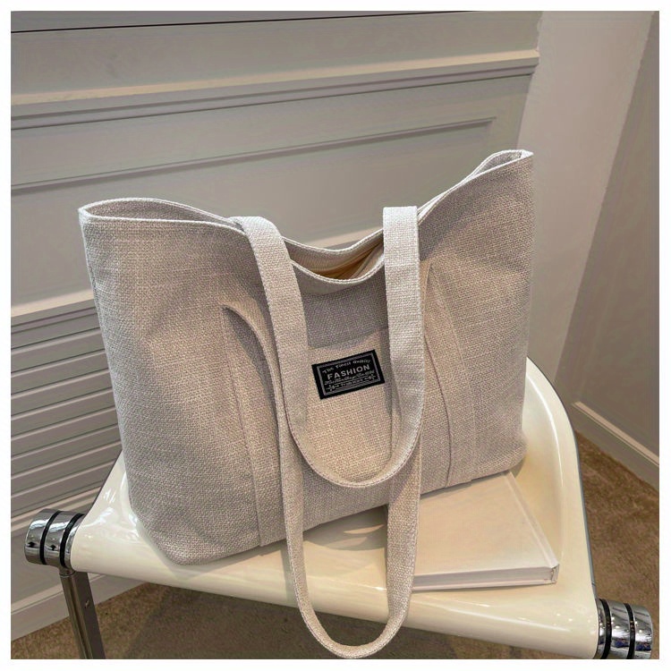 Sac fourre-tout en chanvre pour femmes, sac à main épaule spacieux, sac messager polyvalent avec fermeture à glissière, avec plusieurs poches, lavable à la main ou uniquement au nettoyage à sec
