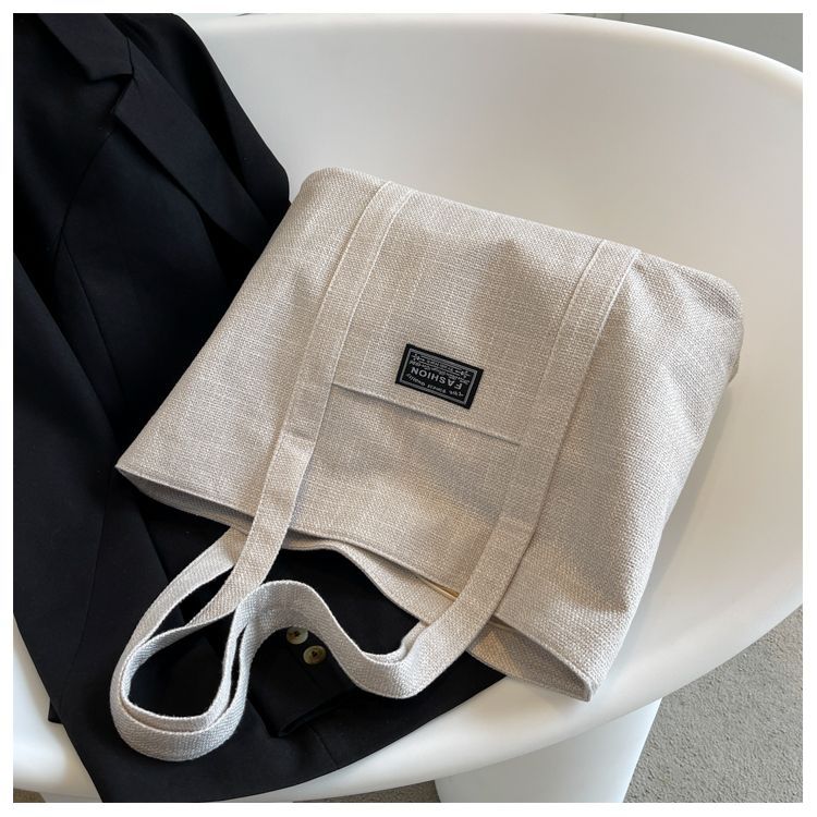 Sac fourre-tout en chanvre pour femmes, sac à main épaule spacieux, sac messager polyvalent avec fermeture à glissière, avec plusieurs poches, lavable à la main ou uniquement au nettoyage à sec
