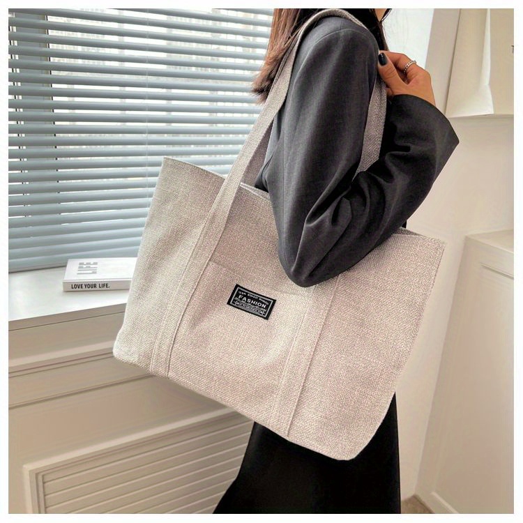 Sac fourre-tout en chanvre pour femmes, sac à main épaule spacieux, sac messager polyvalent avec fermeture à glissière, avec plusieurs poches, lavable à la main ou uniquement au nettoyage à sec