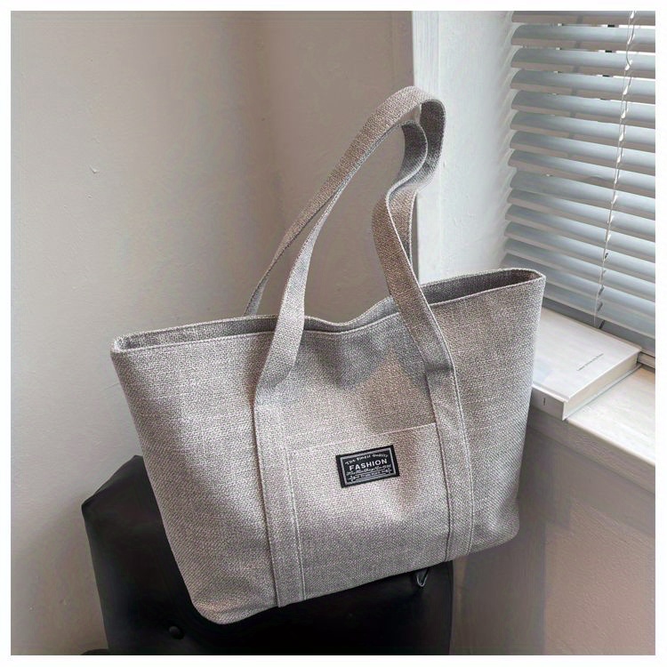 Sac fourre-tout en chanvre pour femmes, sac à main épaule spacieux, sac messager polyvalent avec fermeture à glissière, avec plusieurs poches, lavable à la main ou uniquement au nettoyage à sec